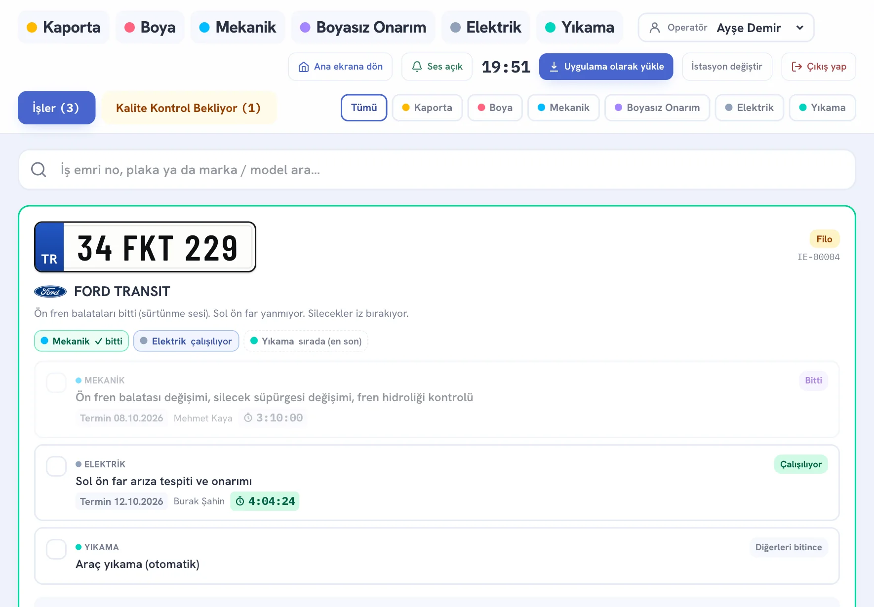 Birden çok istasyonlu ortak tablet